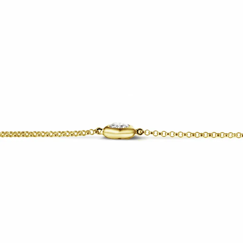 0.30 quilates pulsera diamante satélite en oro amarillo 