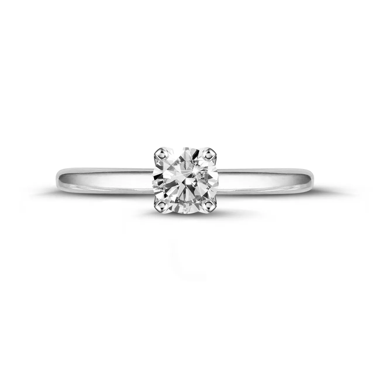 0.50 quilates anillo solitario en oro blanco con diamante redondo 