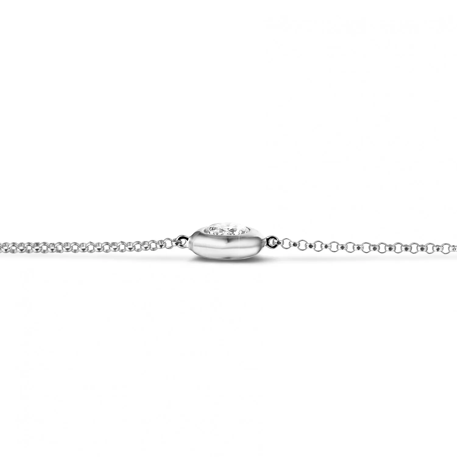 0.70 quilates pulsera diamante satélite en oro blanco 