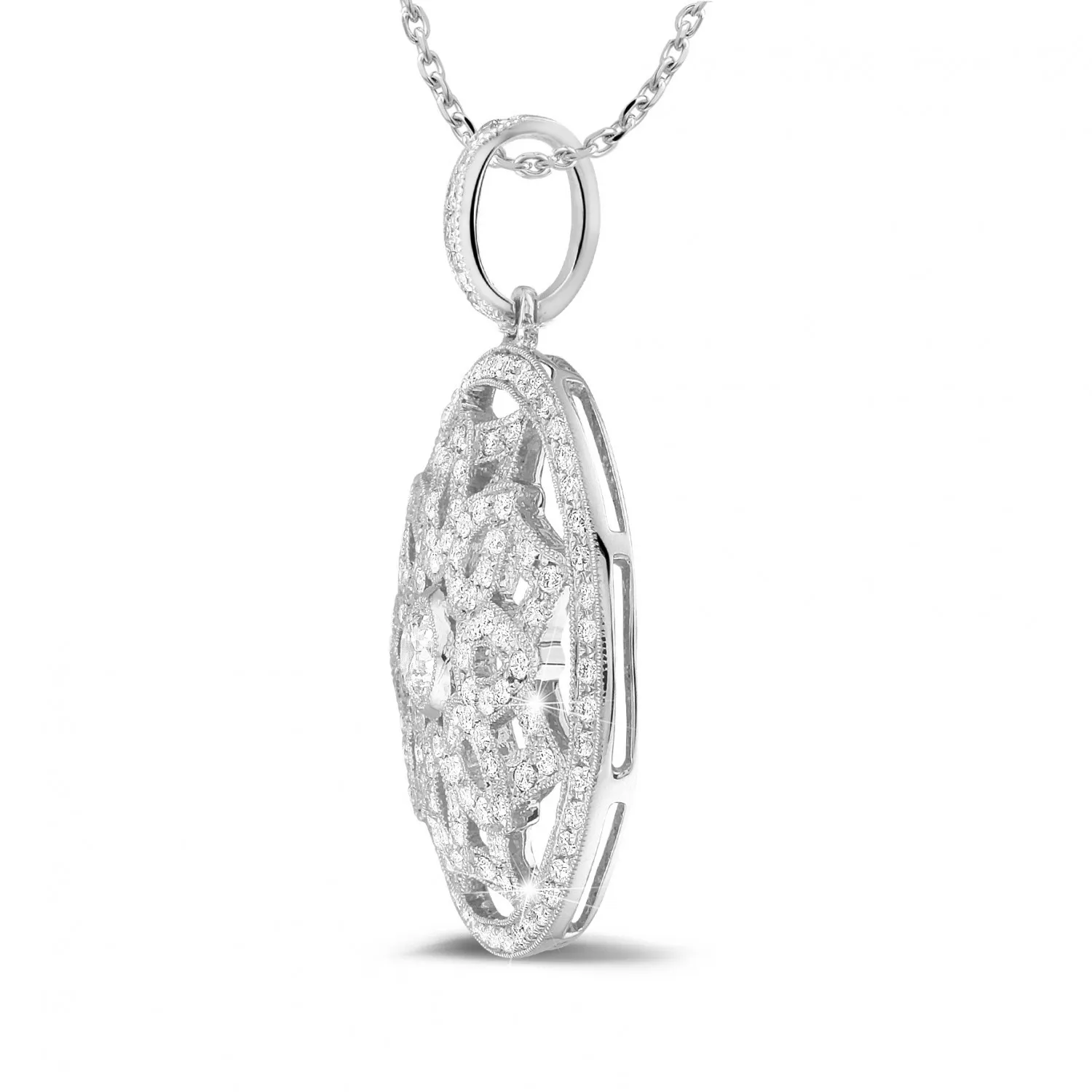 1.10 quilates colgante diamante en oro blanco 