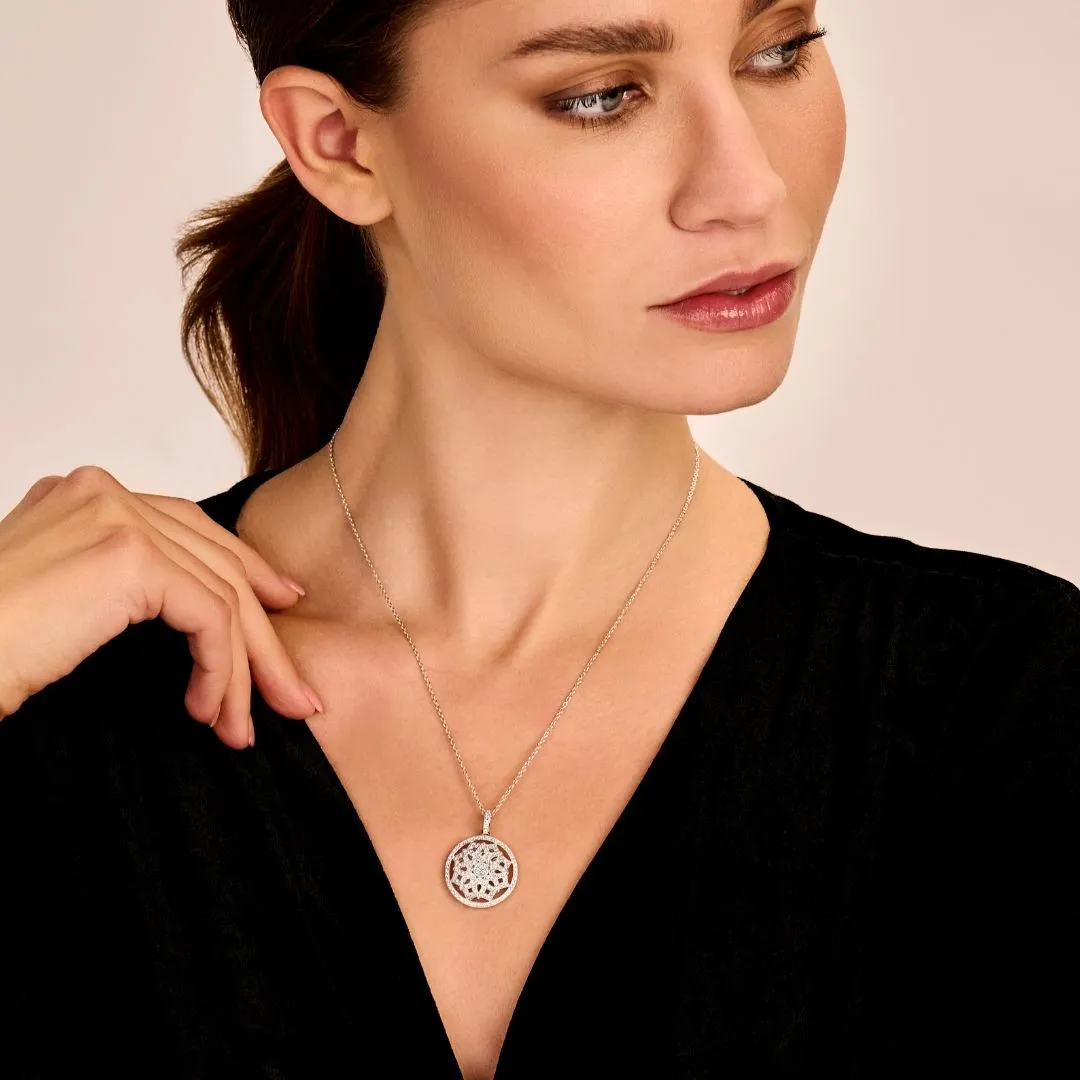 1.10 quilates colgante diamante en oro blanco 