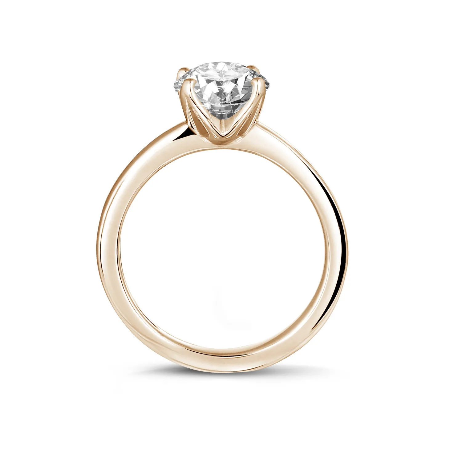 1.25 quilates anillo solitario en oro rojo con diamante redondo 