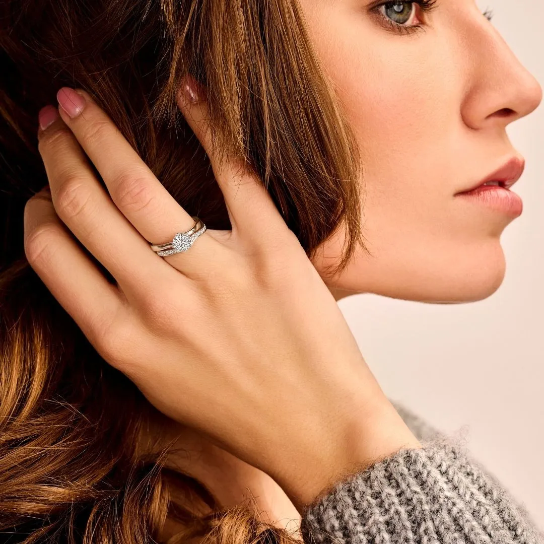 1.50 quilates anillo solitario diamante en oro rojo 