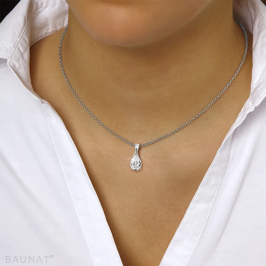 2.00 quilates colgante solitario en platino con diamante en forma de pera 