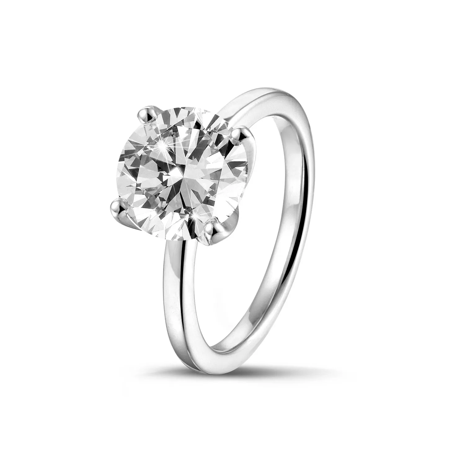 3.00 quilates anillo solitario en oro blanco con diamante redondo 
