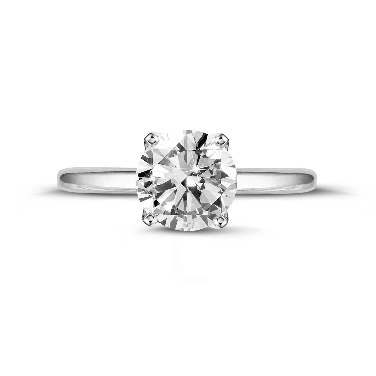 3.00 quilates anillo solitario en oro blanco con diamante redondo 
