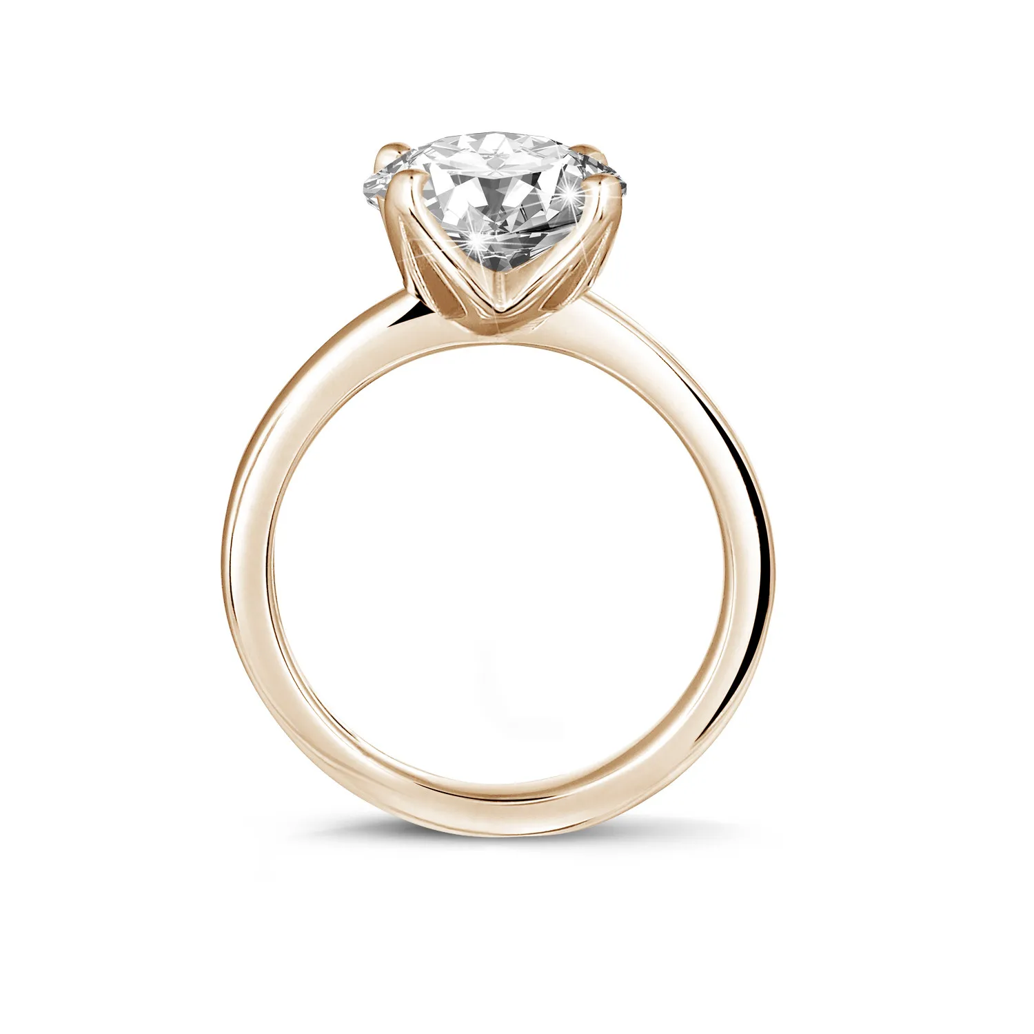 3.00 quilates anillo solitario en oro rojo con diamante redondo 