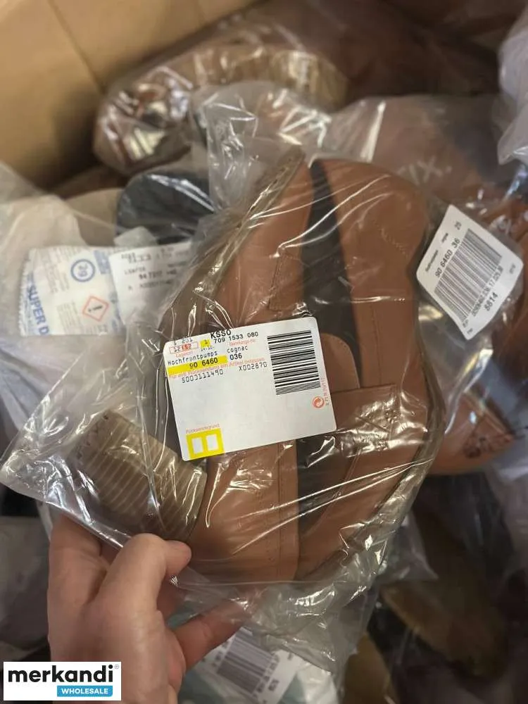 4 € por par en un conjunto de zapatos con una variedad de modelos y tamaños, paleta remanente, zapatos de mujer, incluida la caj