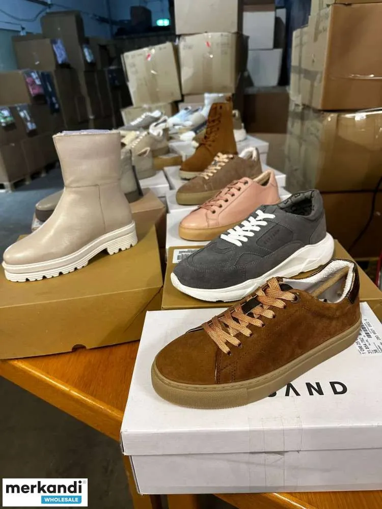 6,50€ por par, mezcla de zapatos de marca europea, mezcla de diferentes modelos y tallas para mujer y hombre, cartón mixto, pale