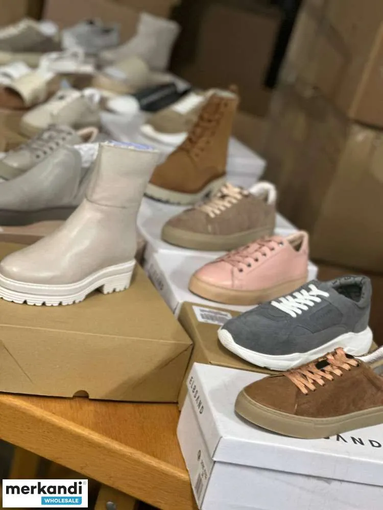 6,50€ por par, palet de stock restante, mezcla de zapatos de marca europea, mezcla de diferentes modelos y tallas para mujer y h
