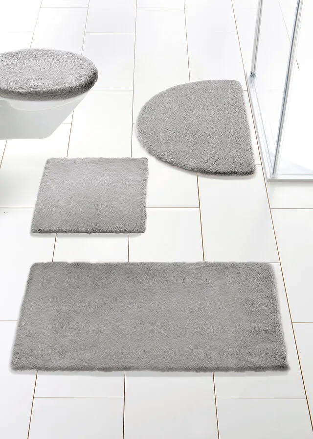Alfombra de baño de calidad y especialmente suave Plateado