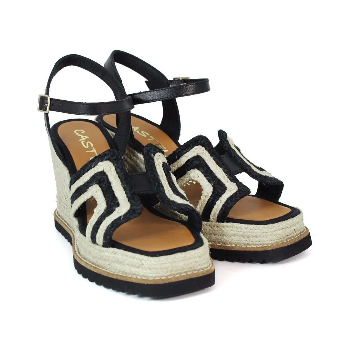 ALPARGATAS DE CUÑA  872 NEGRO PARA MUJER