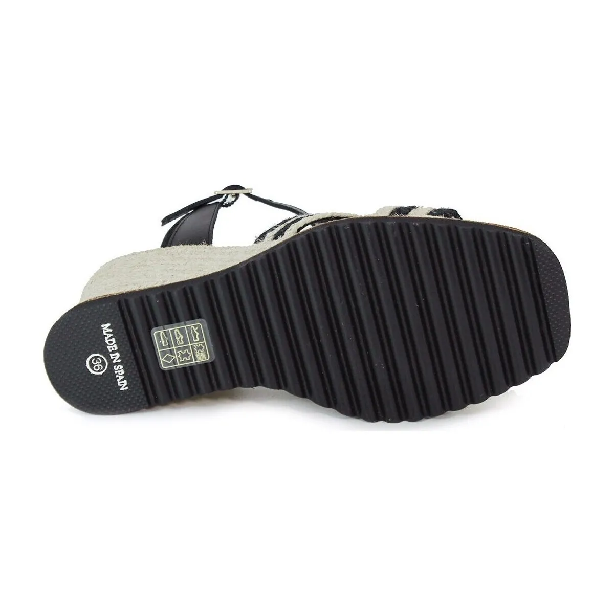 ALPARGATAS DE CUÑA  872 NEGRO PARA MUJER