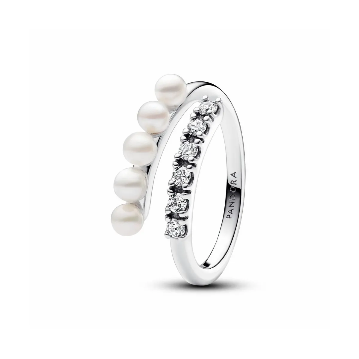 ANILLO ABIERTO PERLAS CULTIVADAS DE AGUA DULCE Y PAVé  PANDORA