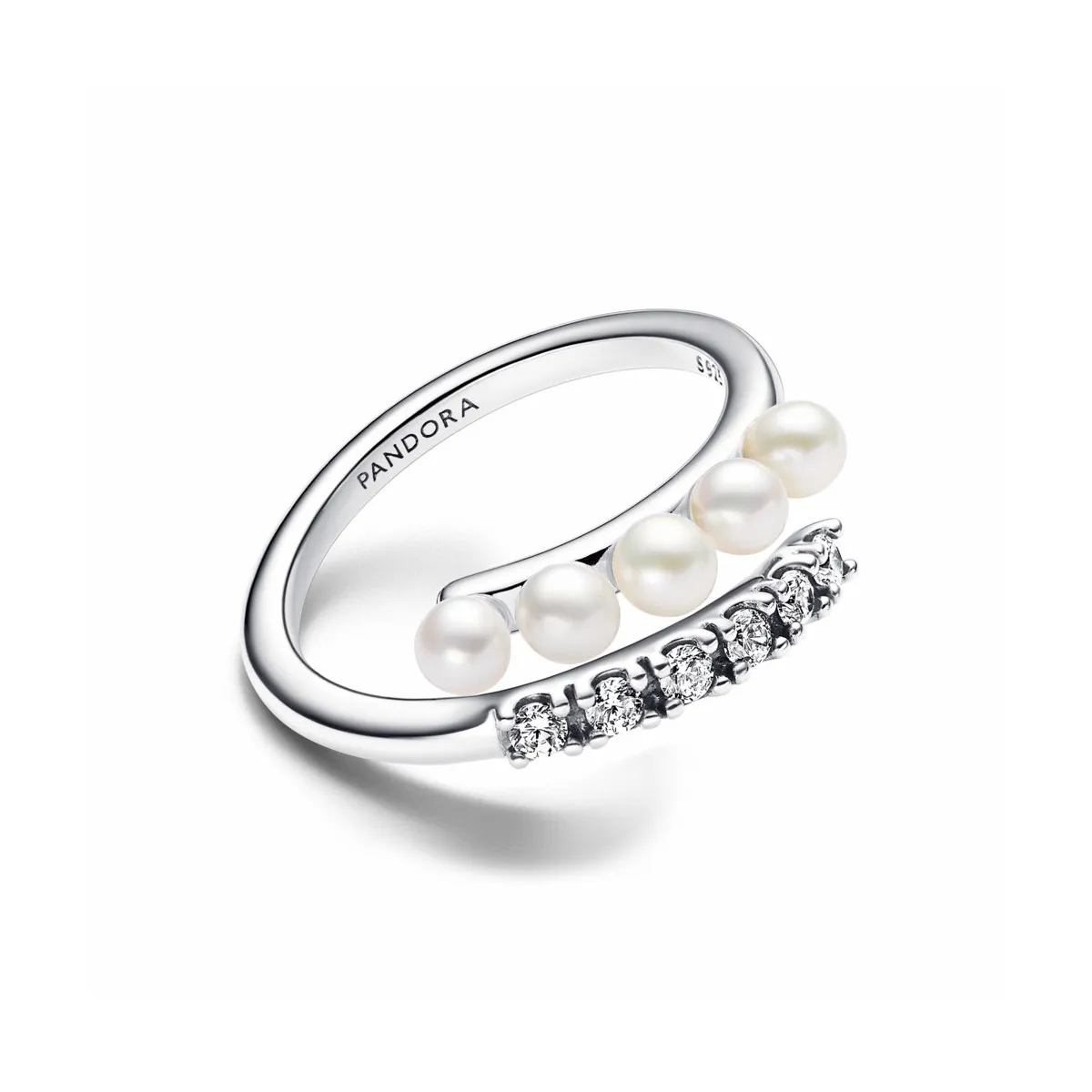 ANILLO ABIERTO PERLAS CULTIVADAS DE AGUA DULCE Y PAVé  PANDORA