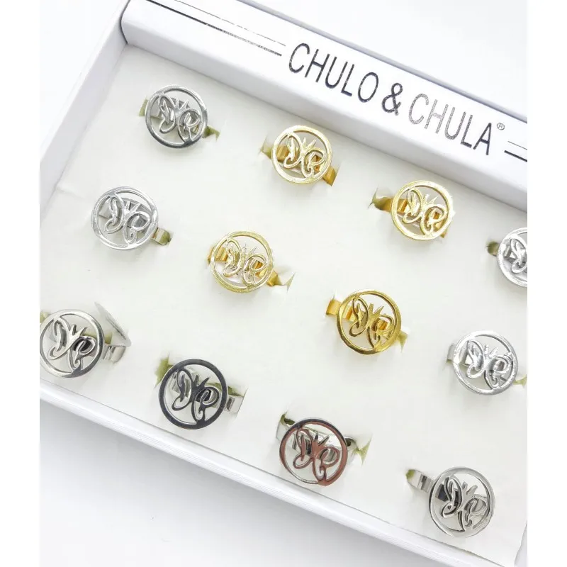 Anillos de acero y rodio Mariposa