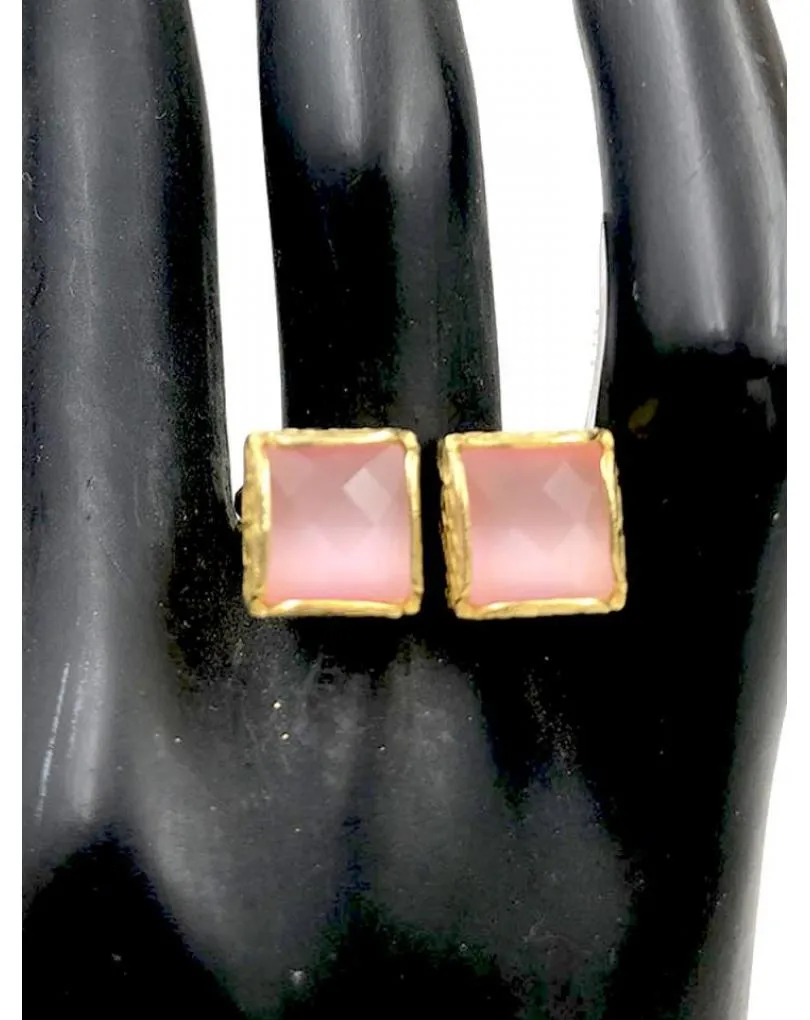 ANILLOS MUJER DE DOBLE PIEDRA ROSA PARA TRAJES DE INVITADA