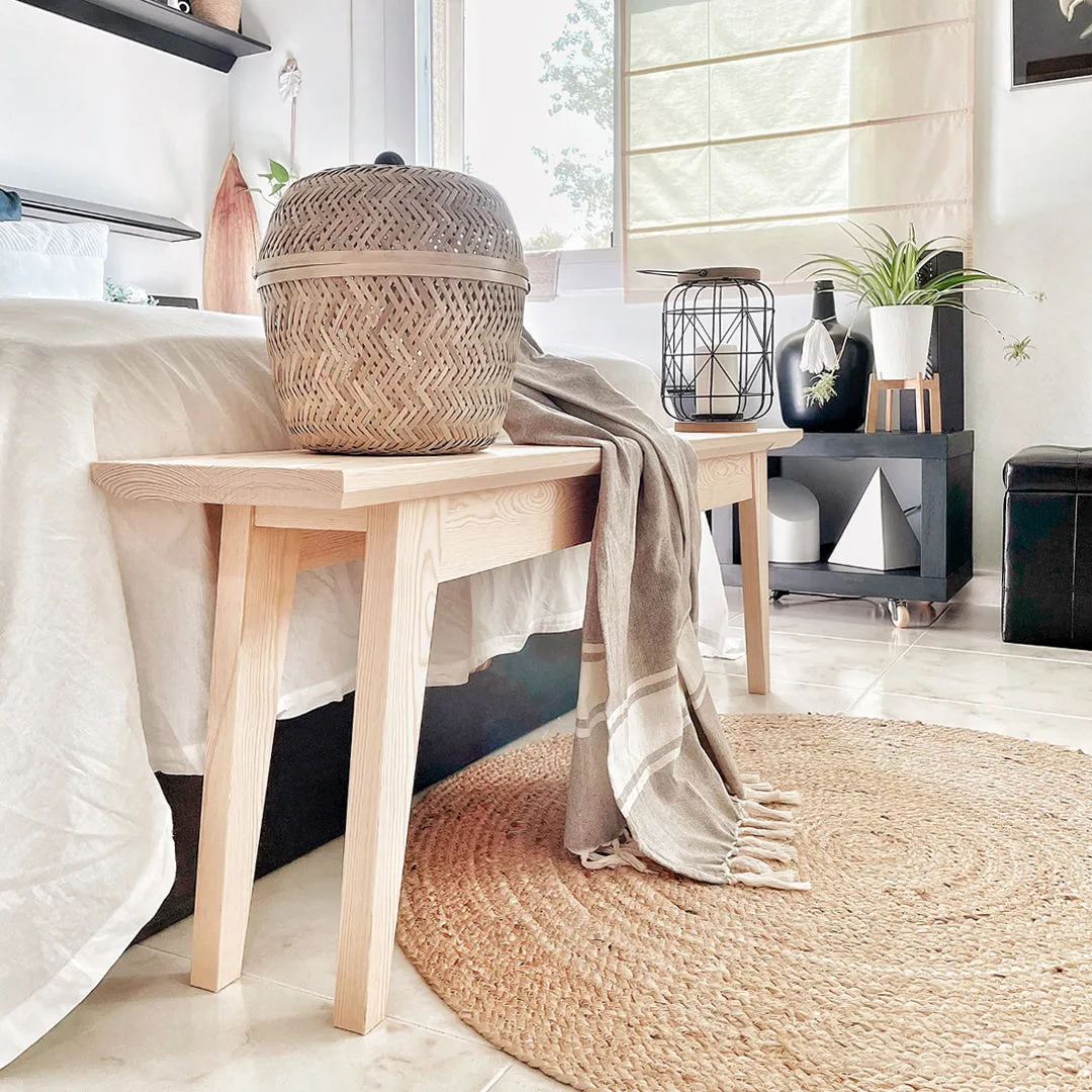 Banco pie de cama madera