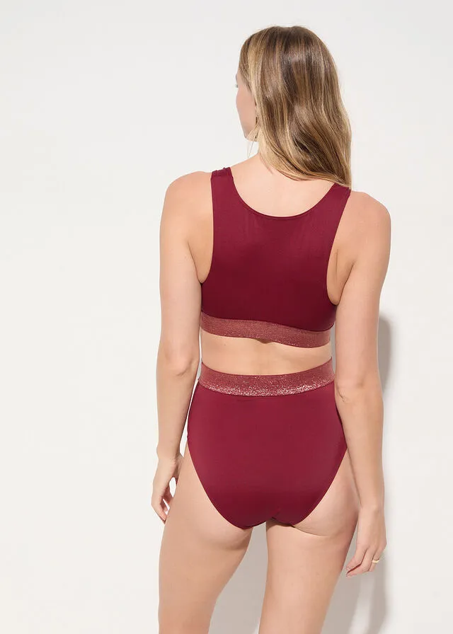 Bañador exclusivo Rojo rubí/dorado