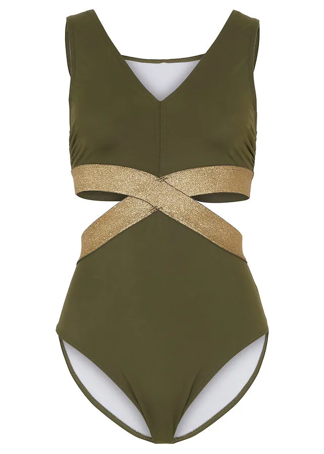 Bañador exclusivo verde/oro