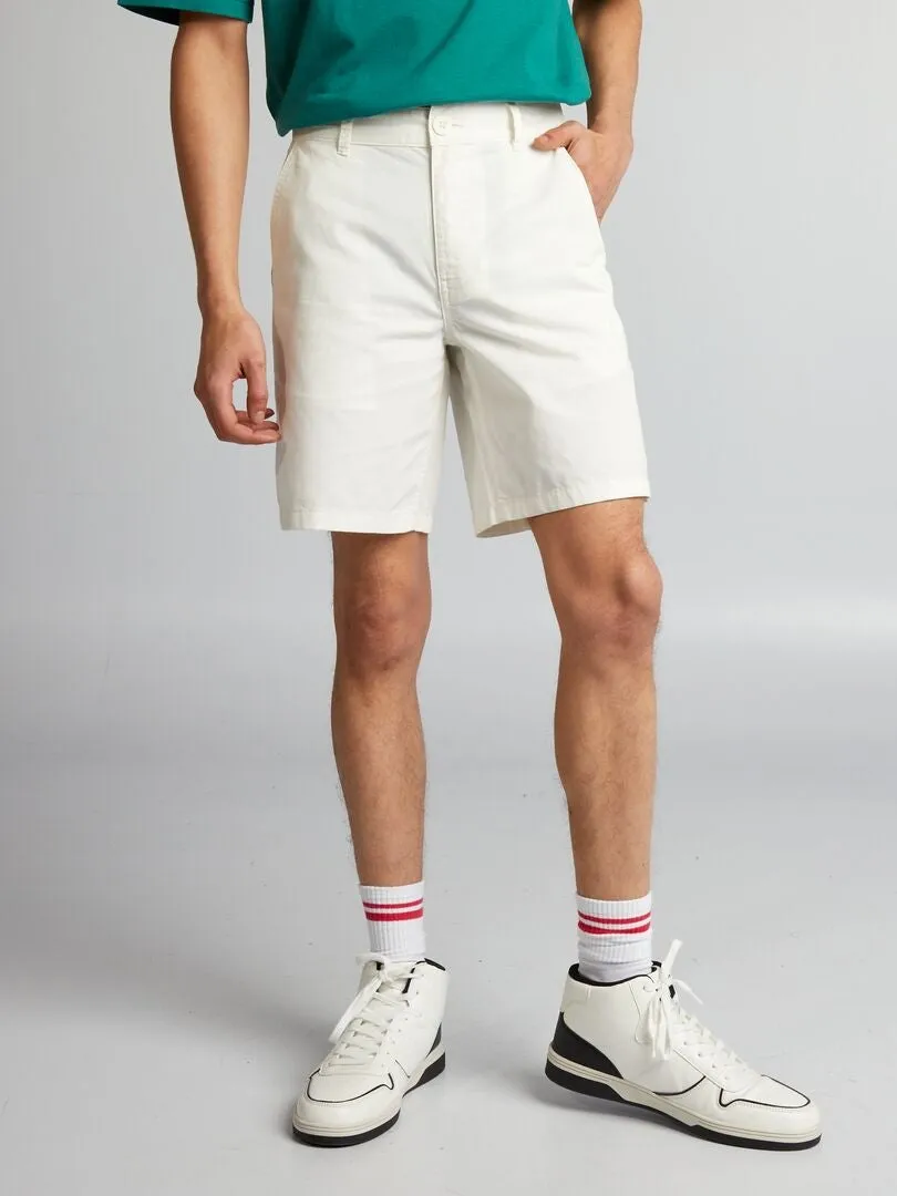 BERMUDAS TIPO CHINO DE SARGA  BLANCO