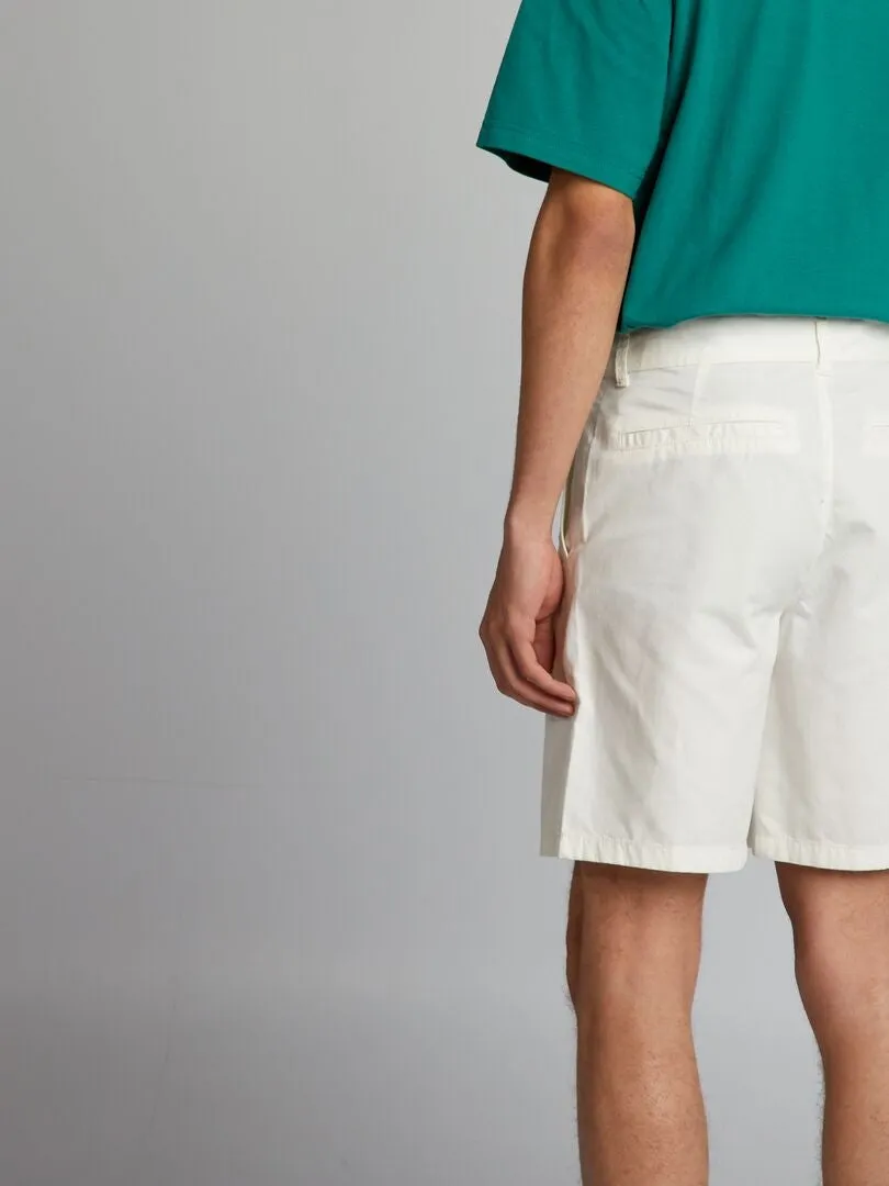 BERMUDAS TIPO CHINO DE SARGA  BLANCO