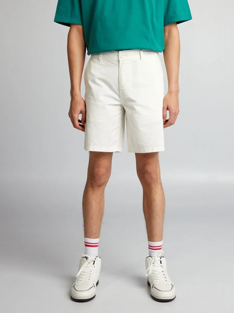 BERMUDAS TIPO CHINO DE SARGA  BLANCO
