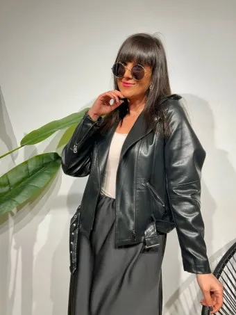 Biker Polipiel BLACKMANE Negro