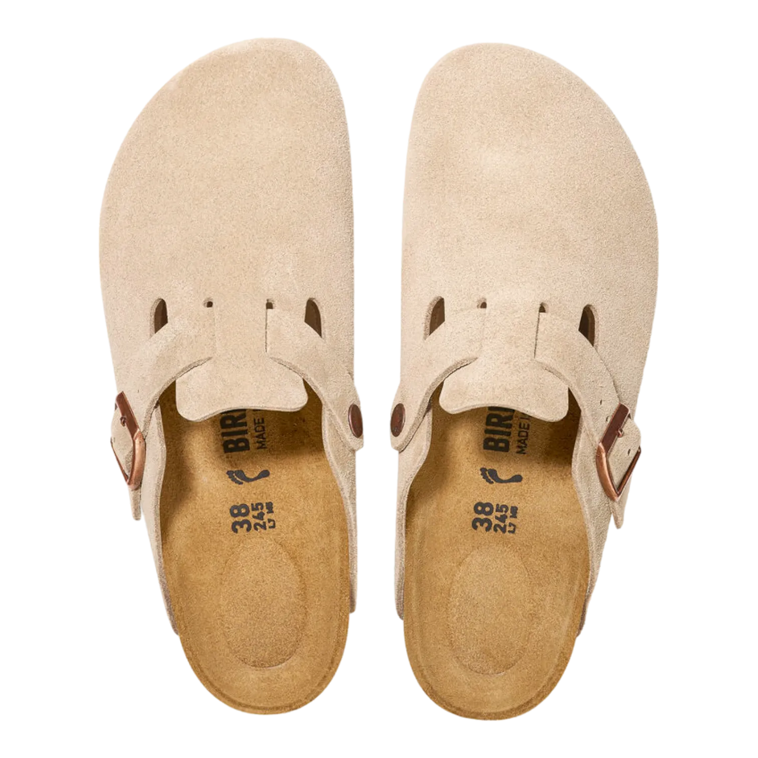 Birkenstock Boston Suede Leather Latte Cream 1026181