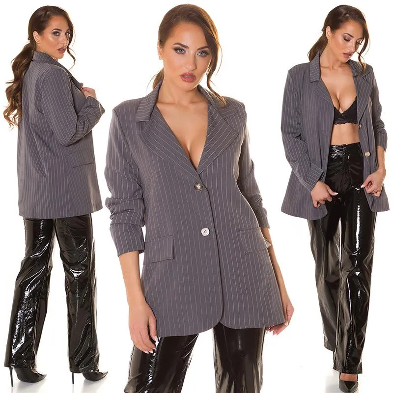 Blazer oversize de moda gris