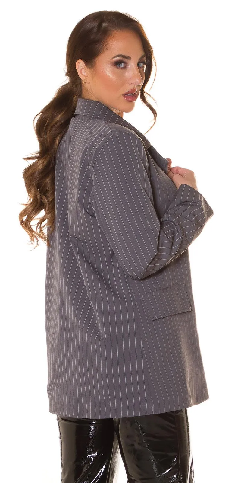 Blazer oversize de moda gris