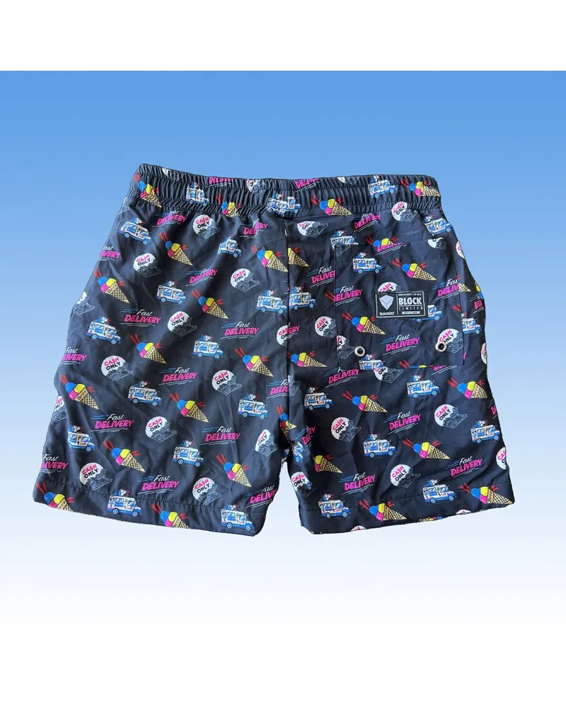 Block Limited bermuda Ice Cream Man All Over print Black/Mc