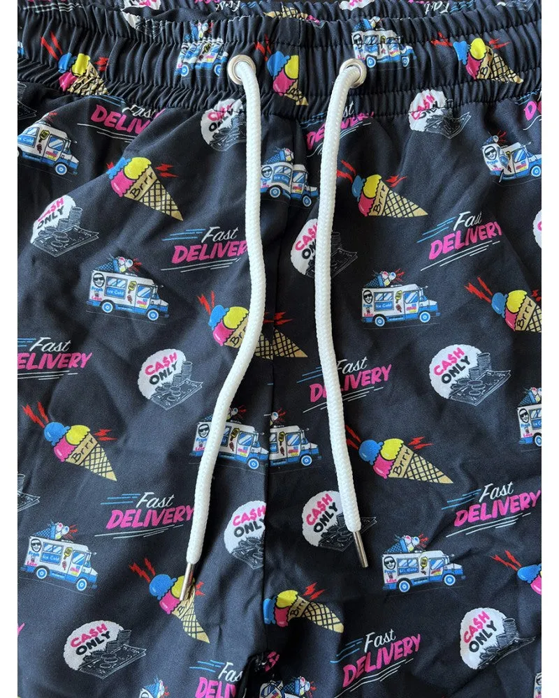 Block Limited bermuda Ice Cream Man All Over print Black/Mc