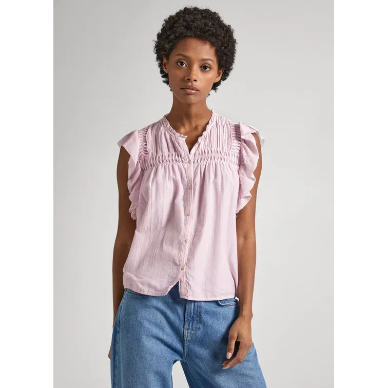 BLUSA CON DETALLES PLISADOS MUJER PEPE JEANS