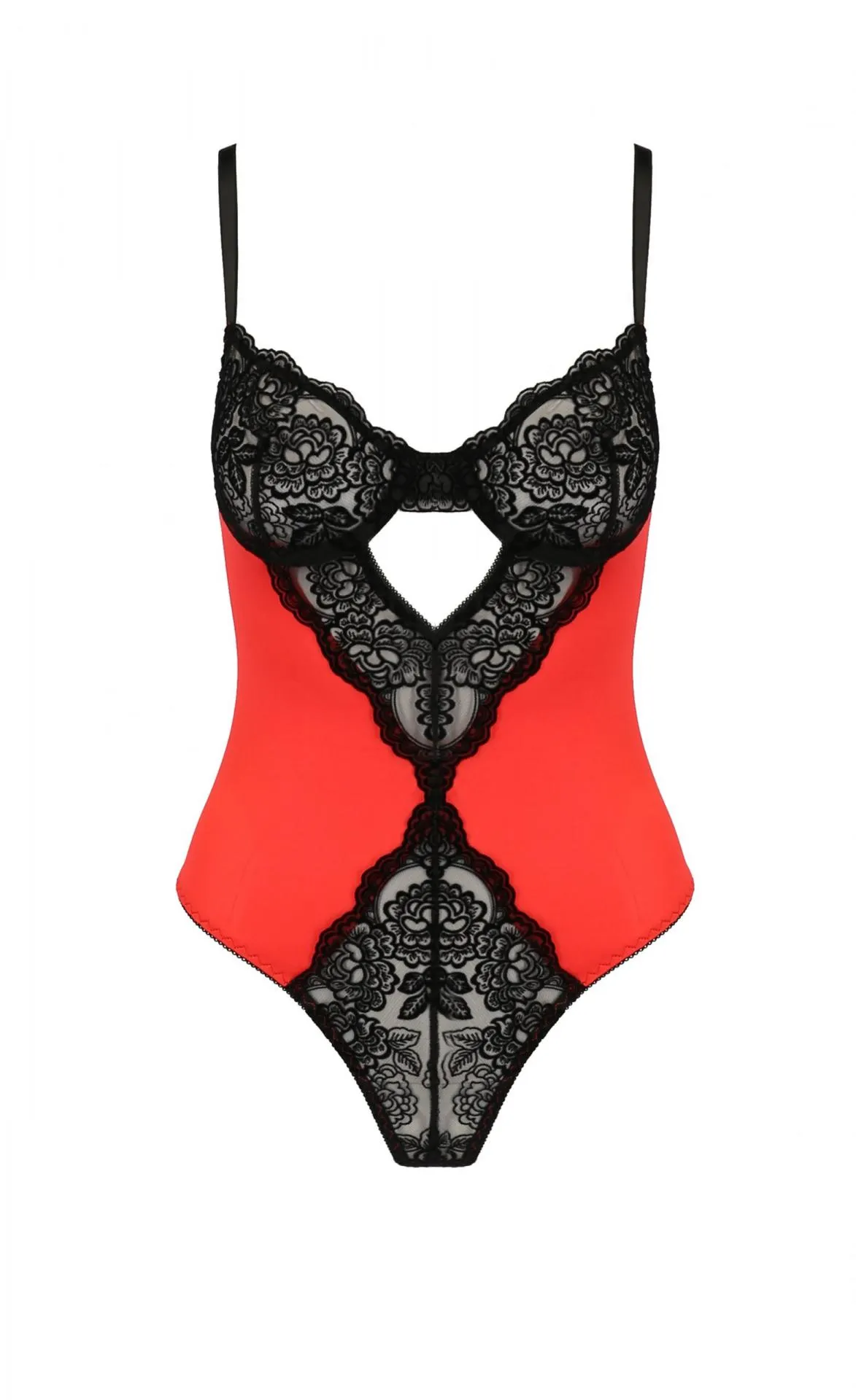 Body raso con encaje negro
