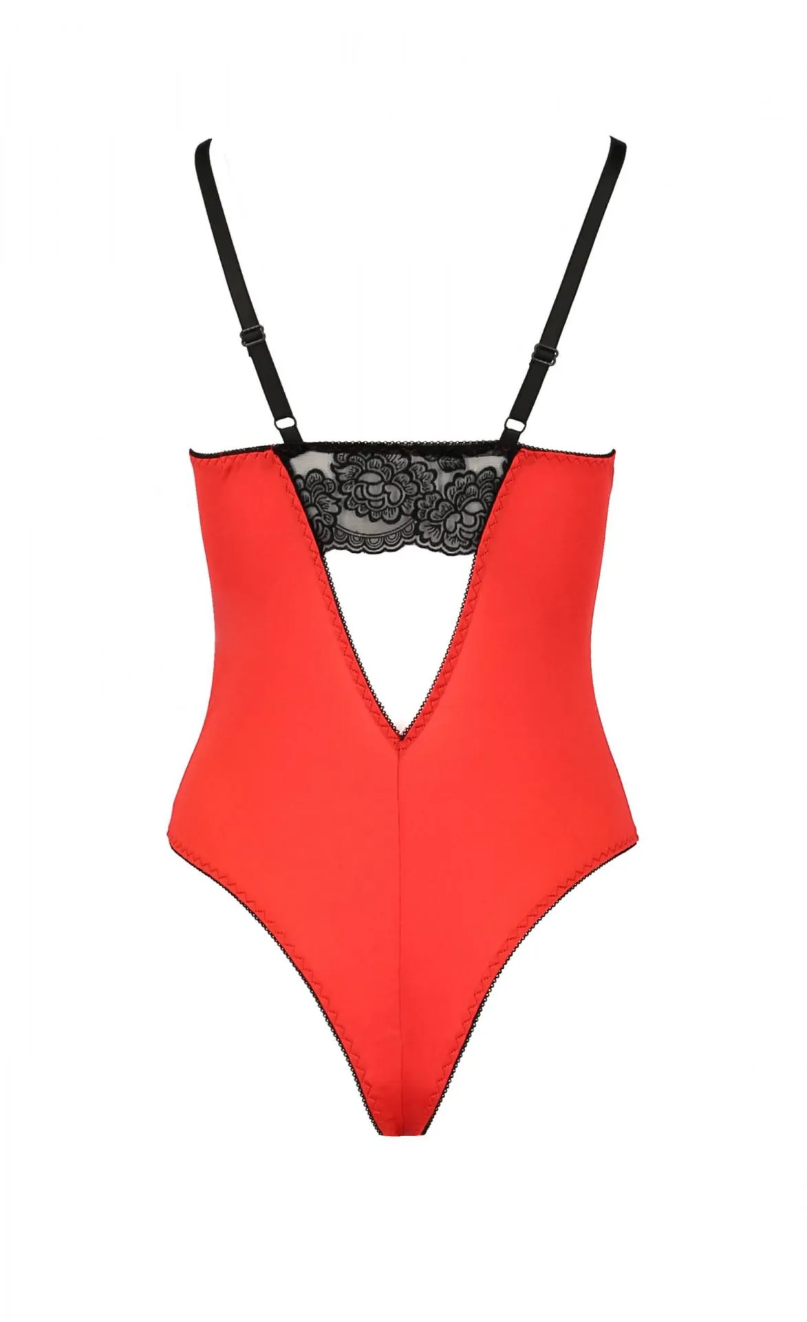 Body raso con encaje negro