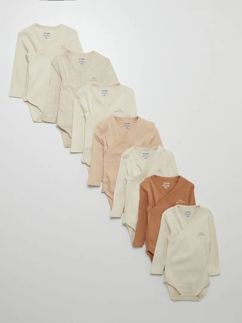 BOLSA CON PACK DE 7 BODIES  BEIGE