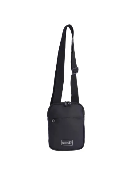 Bolso bandolera para hombre CORONEL TAPIOCCA Enzo de nylon revestido negro con cremallera
