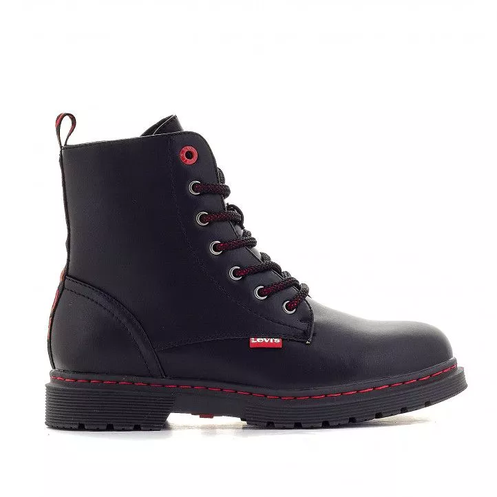 Botines Levi's negras con detalles en rojo