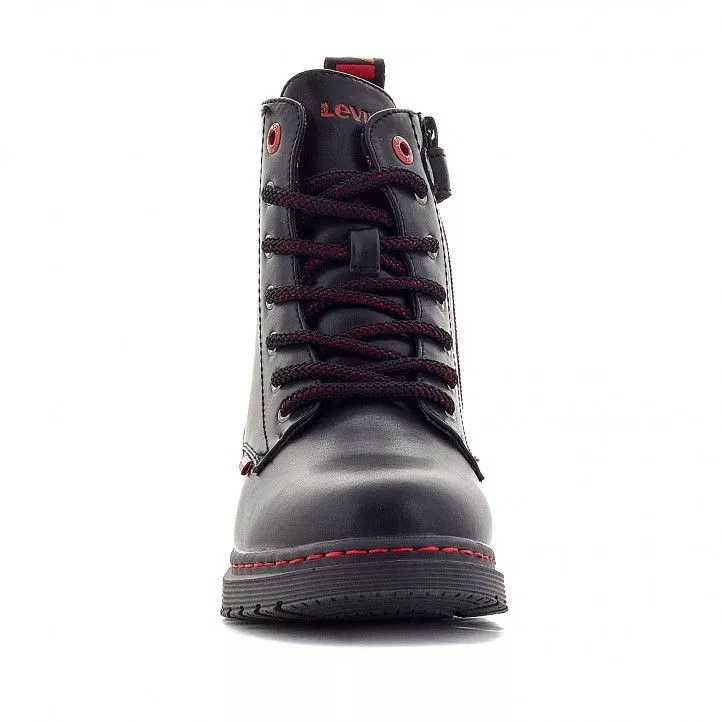 Botines Levi's negras con detalles en rojo