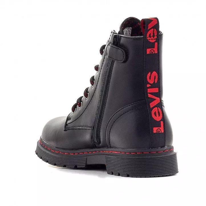 Botines Levi's negras con detalles en rojo