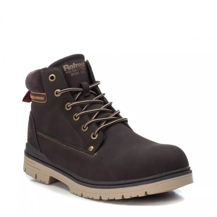 Botines Refresh marrones con detalles en crema