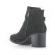 Botines tacón You Too negros de antelina con tachuelas y hebilla en el tobillo