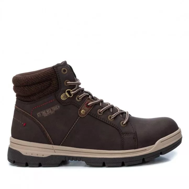 Botines Xti marrones con detalles crema