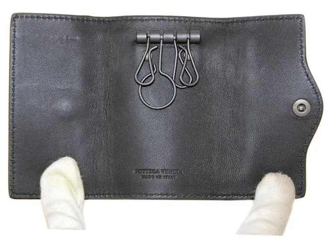 Bottega Veneta Intrecciato Estuche para Llaves Negro 