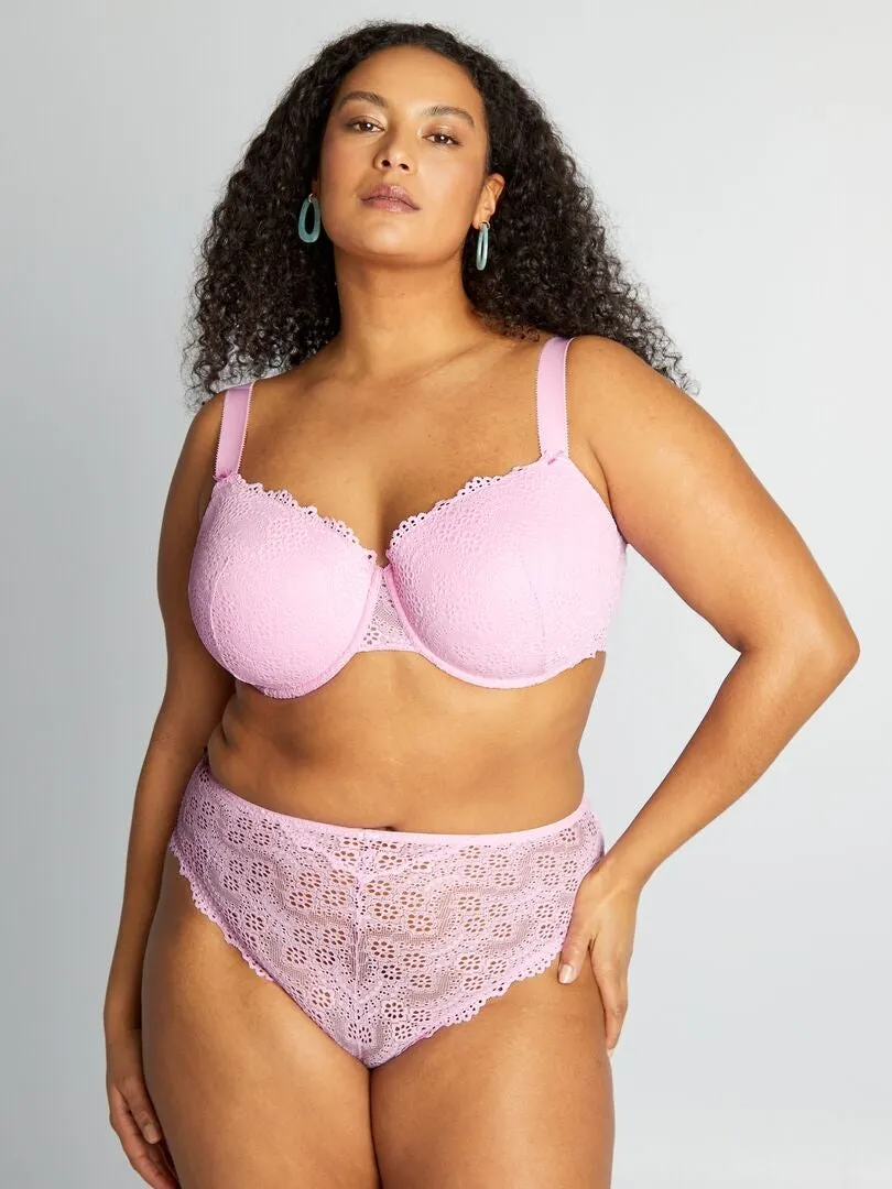 BRAGUITA BRASILEñA LISA DE ENCAJE  PURPURA