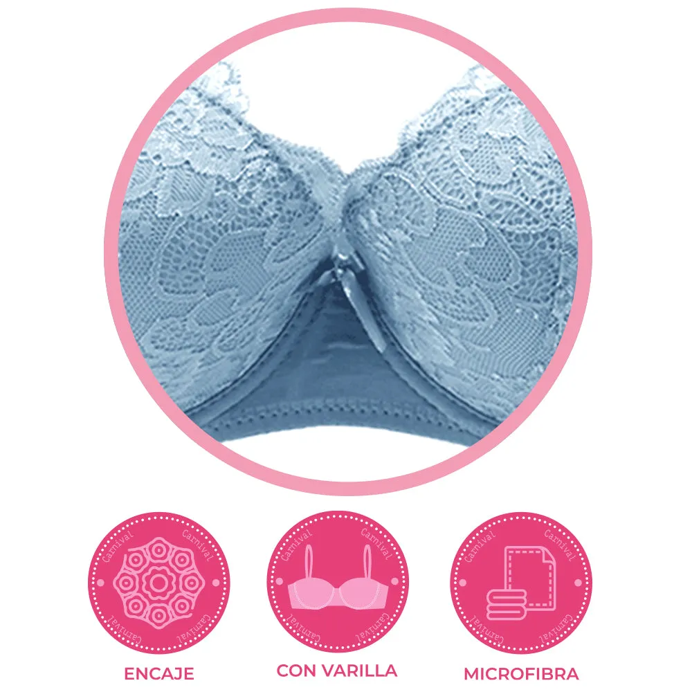 Brasier coordinable con detalles de encaje  24276 Carnival