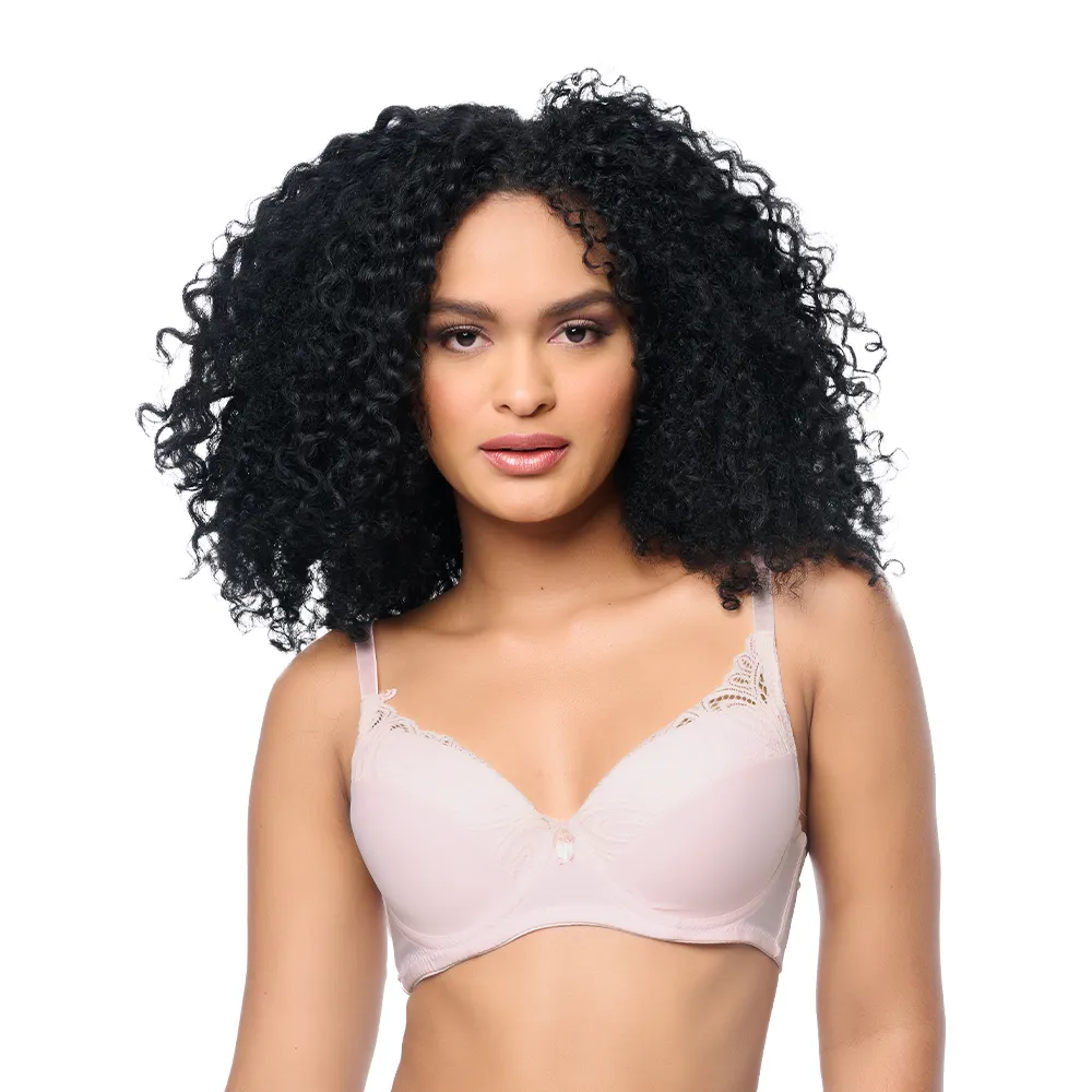Brasier coordinable con detalles de encaje en copas rosa 24600 Carnival