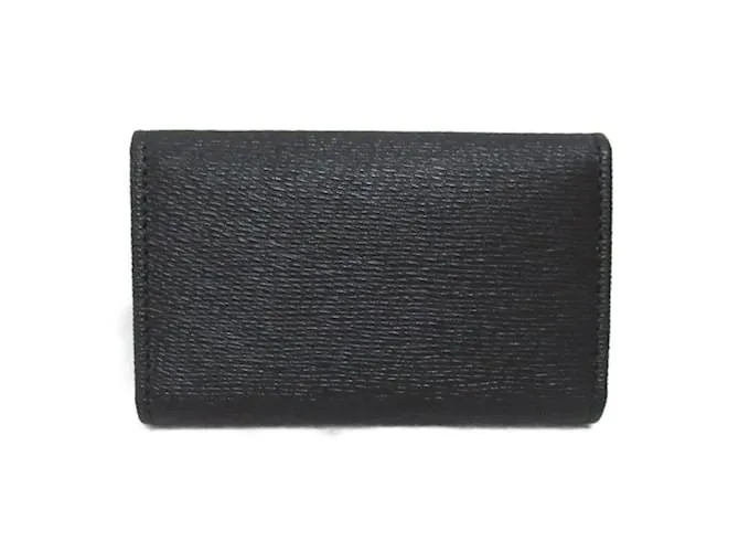 Bulgari Estuche de llaves de cuero Bvlgari Negro 