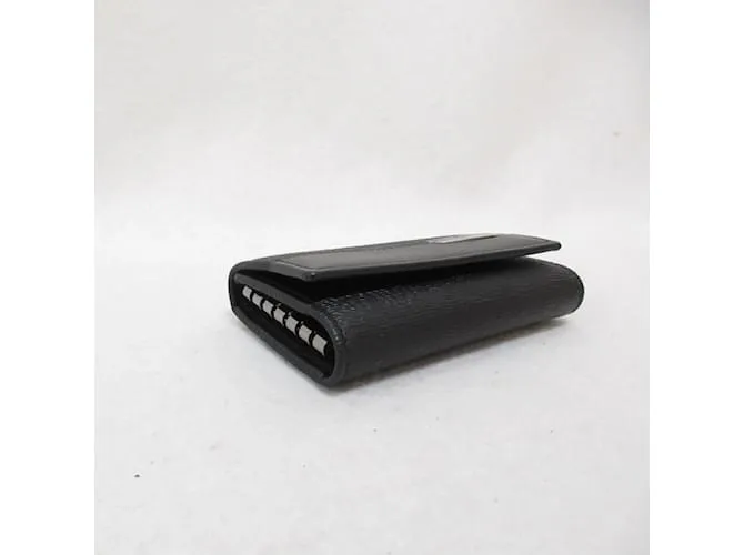 Bulgari Estuche de llaves de cuero Bvlgari Negro 